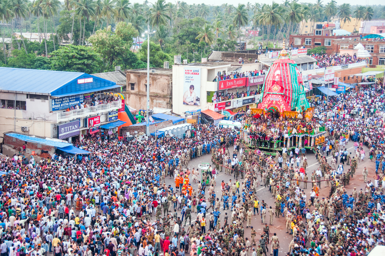 Large swarm of people in Odisha, India